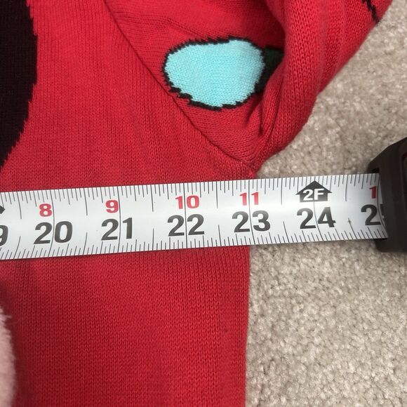 Disney Store Mickey Mouse Christmas Sweater Size Large Red Holiday Bulbs Knit - Picture 5 of 7